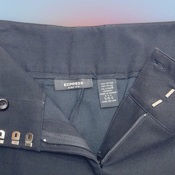 EXPRESS STRETCH Women’s 5/6 S Black Nylon Blend Bootcut Pant - Picture 2 of 4